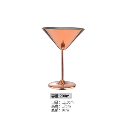 304 stainless steel copper plated single-layer goblet cocktail glass 500 ml wine glass