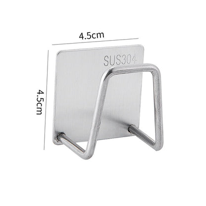 Kitchen Stainless Steel Sink Sponges Holder Self Adhesive Drain Drying Rack Kitchen Wall Hooks