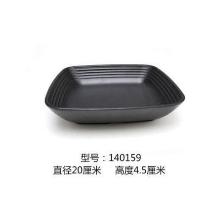 1pc Pure Black Plastic Irregular Plate Dish BBQ Picnic Plates Dipping Sauce Dishes Serving Tray Restaurant Kitchen Tableware
