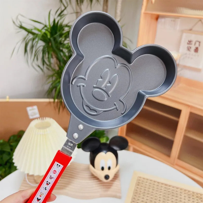 Cute Cartoon Disney Stitch Mickey Mouse Frying Pan Non-Stick Kids Breakfast Cooking Home Kitchen Products Camping Cookware