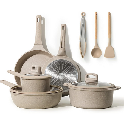 11Pcs Pots and Pans Set ,Nonstick Kitchen Cookware Sets, Stackable Induction Cookware